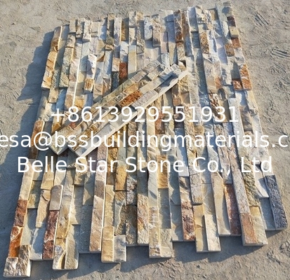 Yellow Quartzite Culture Stone,Beige Ledgestone,Desert Gold Quartzite Zclad Stacked Stone,Natural Stone Cladding