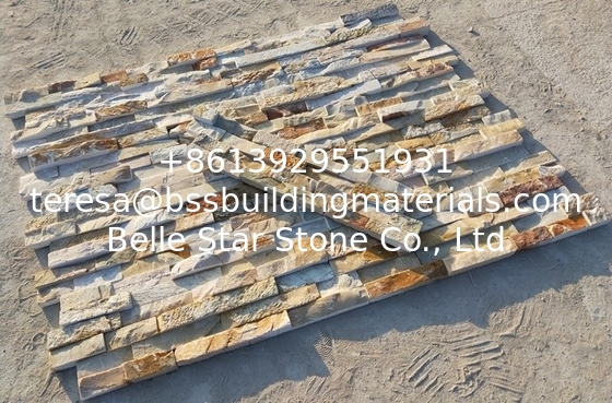 Yellow Quartzite Culture Stone,Beige Ledgestone,Desert Gold Quartzite Zclad Stacked Stone,Natural Stone Cladding