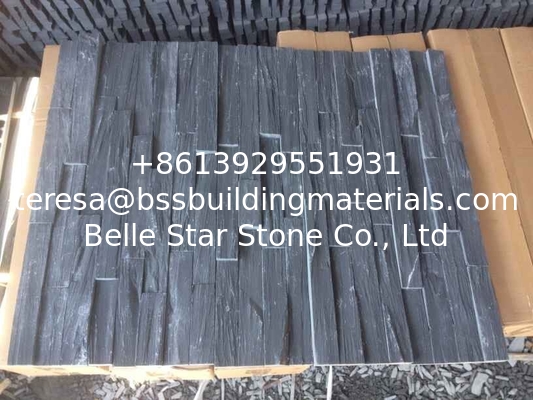 Chinese Black Slate Zclad Stone Panel,Charcoal Slate Stone Cladding,Carbon Black Slate Stacked Stone,Slate Culture Stone