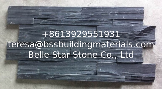 Chinese Black Slate Zclad Stone Panel,Charcoal Slate Stone Cladding,Carbon Black Slate Stacked Stone,Slate Culture Stone
