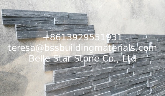 Chinese Black Slate Zclad Stone Panel,Charcoal Slate Stone Cladding,Carbon Black Slate Stacked Stone,Slate Culture Stone