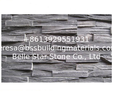 Chinese Black Slate Zclad Stone Panel,Charcoal Slate Stone Cladding,Carbon Black Slate Stacked Stone,Slate Culture Stone