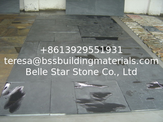 Chinese Cleft Black Slate Tiles,Charcoal Slate Riven Patio Stones,Dark Grey Slate Walkway,Black Slate Pavers,Floor Tiles
