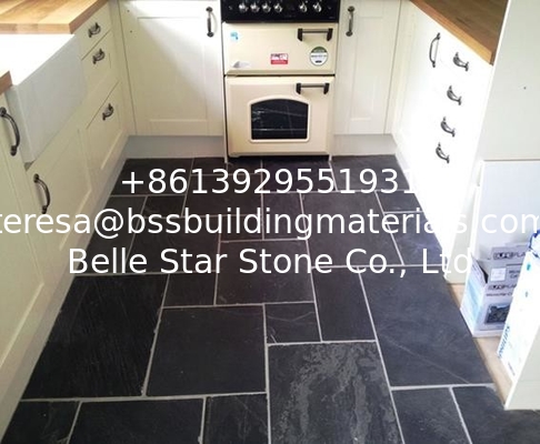 Chinese Black Riven Slate Pavers,Charcoal Cleft Slate Patio Stones,Dark Grey Slate Walkway,Slate Paving Stone