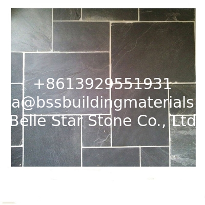 Chinese Black Riven Slate Pavers,Charcoal Cleft Slate Patio Stones,Dark Grey Slate Walkway,Slate Paving Stone
