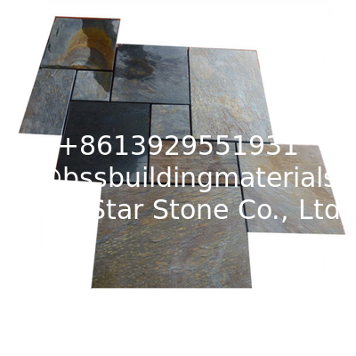 Chinese Multicolor Riven Slate Pavers,Rusty Slate Patio Stones,Rust Cleft Slate Paving Stone,Slate Walkway Patios