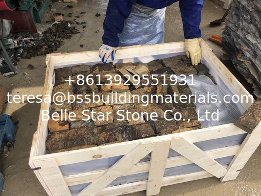 Iron Rust Sandstone Wall Tiles,Natural Retaining Wall Stone,Rusty Stacked Stone,Sandstone Wall Cladding