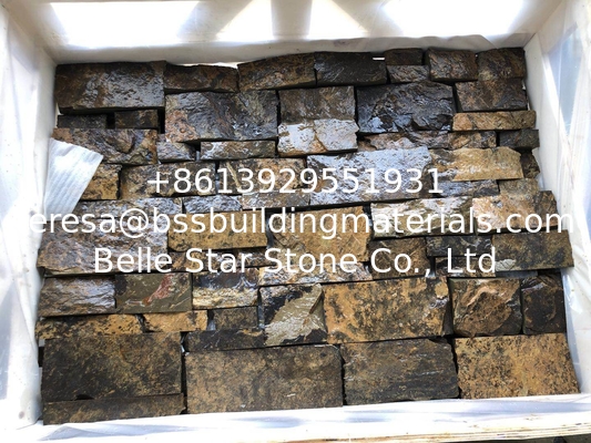 Iron Rust Sandstone Wall Tiles,Natural Retaining Wall Stone,Rusty Stacked Stone,Sandstone Wall Cladding