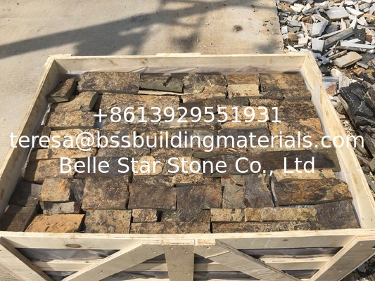 Iron Rust Sandstone Wall Tiles,Natural Retaining Wall Stone,Rusty Stacked Stone,Sandstone Wall Cladding