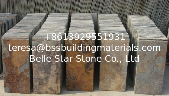 Rusty Riven Slate Pavers,Chinese Multicolor Slate Tiles,Cleft Slate Patio Stones,Split Face Rust Slate Wall Tiles
