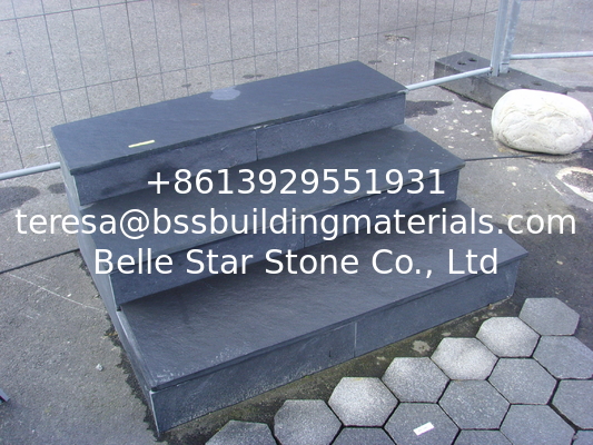 Chinese Black Slate Stairs,Split Face Slate Steps,Dark Grey Slate Stairs &amp; Risers,Natural Slate Stone Steps