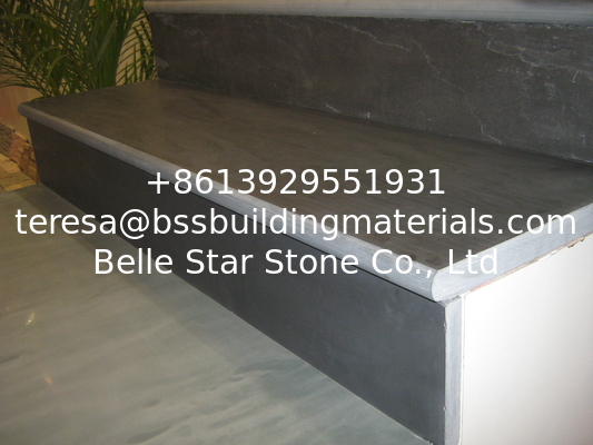 Chinese Black Slate Stairs,Honed Face Slate Steps,Dark Grey Slate Stairs &amp; Risers,Natural Slate Stone Steps