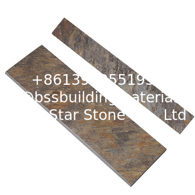 Chinese Multicolor Slate Stairs &amp; Risers,Natural Cleft Rusty Slate Steps,Slate Stone Stairs with Bullnose