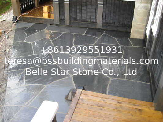 Black Slate Random Flagstone,Crazy Stone,Flagstone Walkway,Irregular Random Flagstone