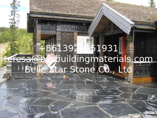 Black Slate Random Flagstone,Crazy Stone,Flagstone Walkway,Irregular Random Flagstone