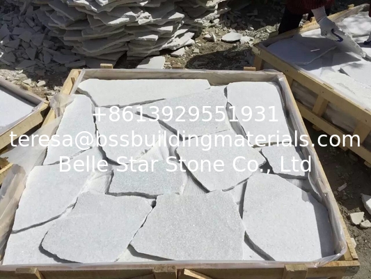 White Quartzite Random Flagstone,Random Stone,Crazy Stone,Landscaping Stone,Flagstone Wall