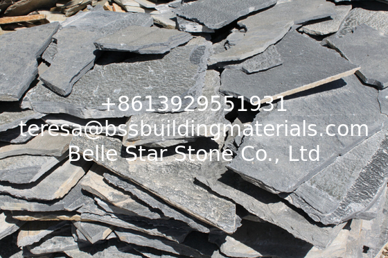 Black Quartzite Random Flagstone,Irregular Flagstone,Flagstone Walkway,Crazy Stone