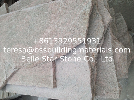 Pink Quartzite Random Flagstone,Irregular Flagstone Wall Cladding,Crazy Random Stone,Flagstone Walkway