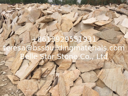 Yellow Slate Random Flagstone,Quartzite Crazy Stone,Irregular Flagstones,Plaza Random Patio Stones