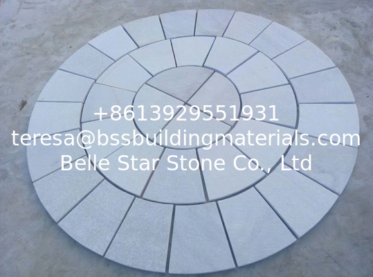 White Quartzite Circle,Round Pavers,Plaza Paving Stone,Medallion Patio Stones,Yard Walkway
