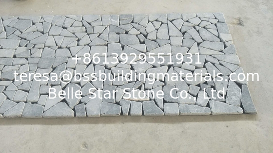 Blue Limestone Gravels on Net,Meshed Flagstone,Grey Walkway,Flagstone Pavers,Wall Tiles