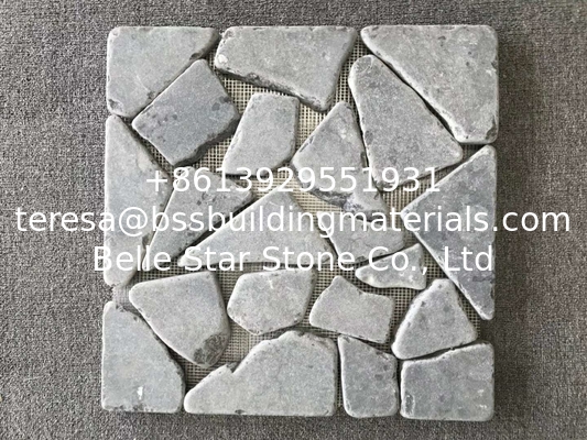 Blue Limestone Gravels on Net,Meshed Flagstone,Grey Walkway,Flagstone Pavers,Wall Tiles