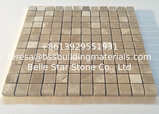 Chinese Travertine Mosaic,Polished Stone Mosaic Tiles,Wall Mosaic Stone,Coffee Travertine Mosaic