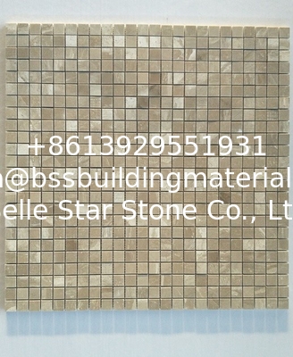 Chinese Travertine Mosaic,Polished Stone Mosaic Tiles,Wall Mosaic Stone,Coffee Travertine Mosaic