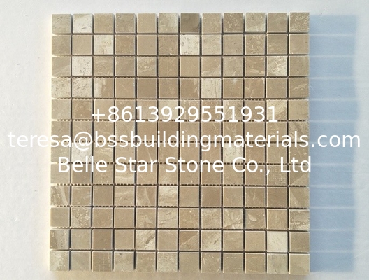 Chinese Travertine Mosaic,Polished Stone Mosaic Tiles,Wall Mosaic Stone,Coffee Travertine Mosaic