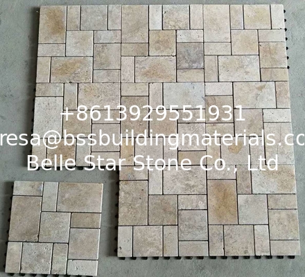 Beige Travertine Mosaic,Stone Mosaic,Floor Mosaic Tiles,Mosaic Wall Tiles,Marble Mosaic