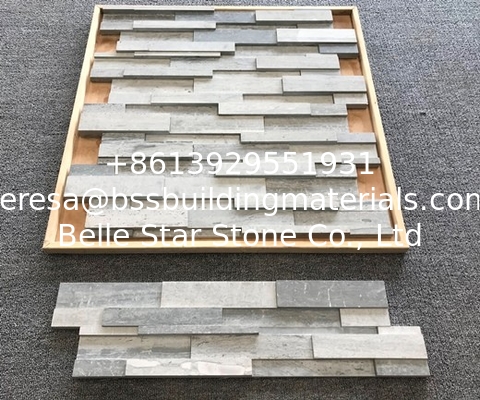 Blue Marble 3D Stone Panels,Z Stone Cladding,Light Grey Culture Stone,Stacked Stone Veneer