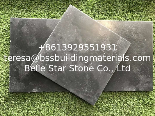 Honed Blue Limestone Tiles,Black Walkway Pavers,Patio Stone Flooring Tiles,Paving Stone