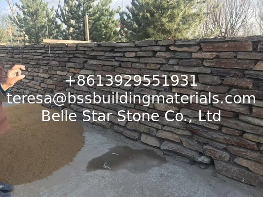 Rusty Slate Retaining Wall,Multicolor Slate Wall Stone,Natural Slate Landscaping Wall