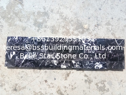 Black Marquina Ledger Panels,Nero Margina Culture Stone,Nero Oriental Marble Stacked Stone
