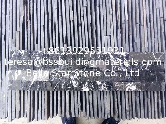 Black Marquina Ledger Panels,Nero Margina Culture Stone,Nero Oriental Marble Stacked Stone
