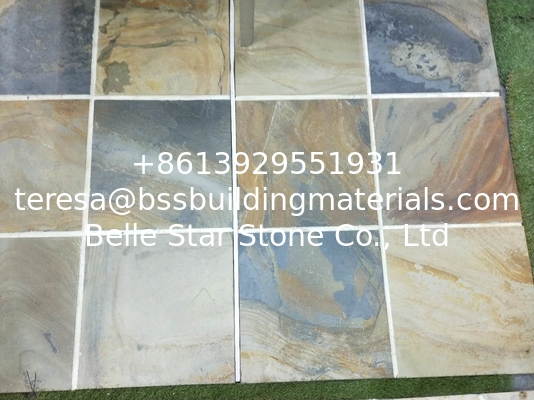 China Multicolor Slate Tiles,Rust Slate Pavers,Split Slate Patio Stones,Courtyard Walkway