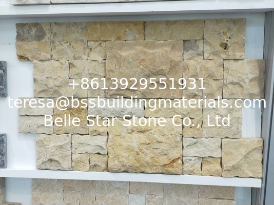 Beige Travertine Wall Cladding,Split Face Stone Veneer,Field Ledge Stone,Loose Stone
