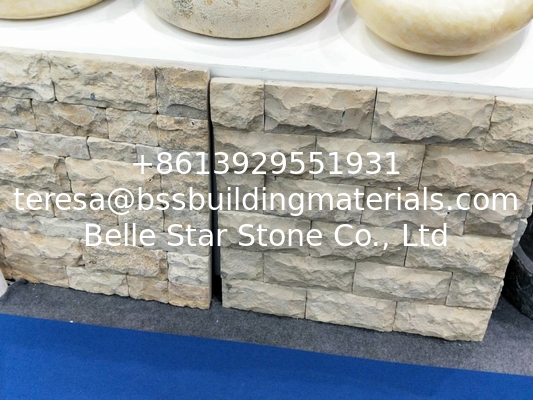 Beige Travertine Mushroom Stone,Yellow Stone Wall Cladding,Pillar Wall Tiles