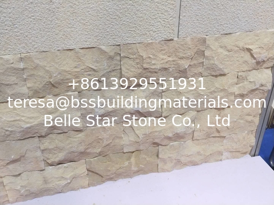 Cream Limestone Mushroom Wall Stone,Pillar Wall Tiles,Mushroom Stone Cladding
