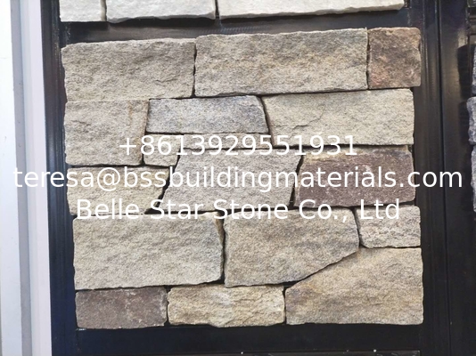 Yellow Granite Stone Veneer with Steel Wire Back,Yellow Stone Wall Cladding