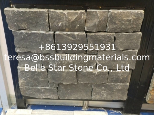 Black Limestone Stone Veneer with Steel Wire Back,Black Stone Ledger Wall Cladding