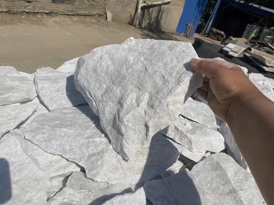 White Marble Irregular Random Flagstone for Wall, Loose Stone Wall Cladding