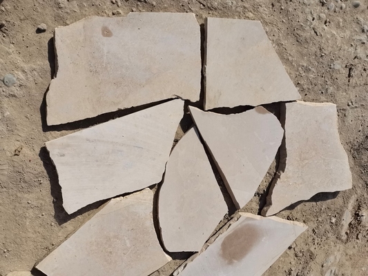 Beige Limestone Honed Random Flagstone Walkway,Crazy Stone Patios,Irregular Flagstone Wall Cladding,Flagstone Waling,Flagstone Flooring